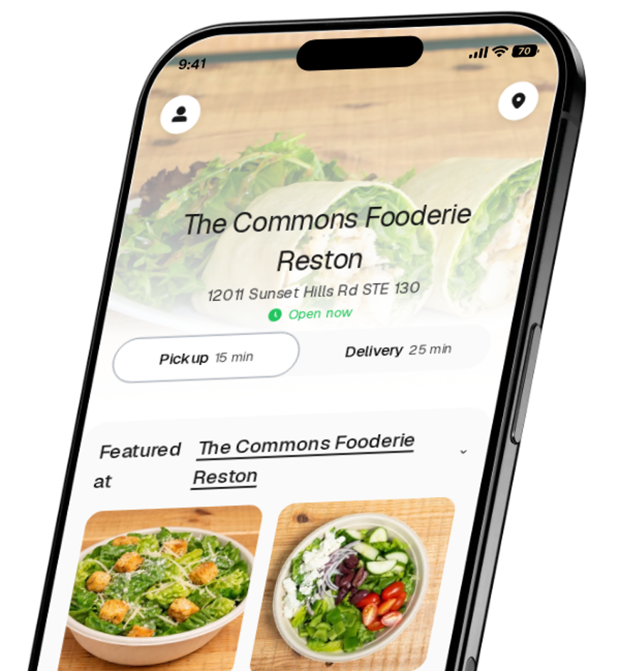 The Commons Fooderie Reston app preview