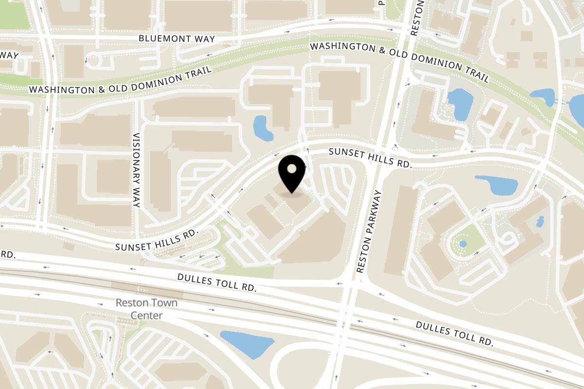 Map showing the location of The Commons Fooderie Reston on 12011 Sunset Hills Rd STE 130 in Reston